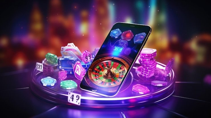 Efek visual jatuhan hadiah berwarna neon